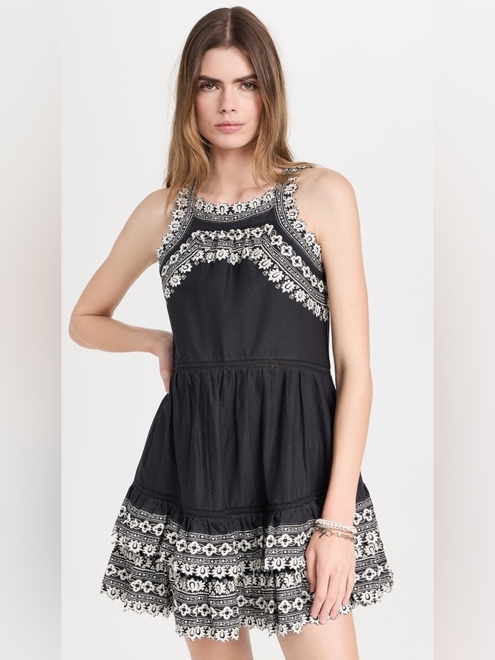 Sea New York Navy Blue Embroidered Mini Dress